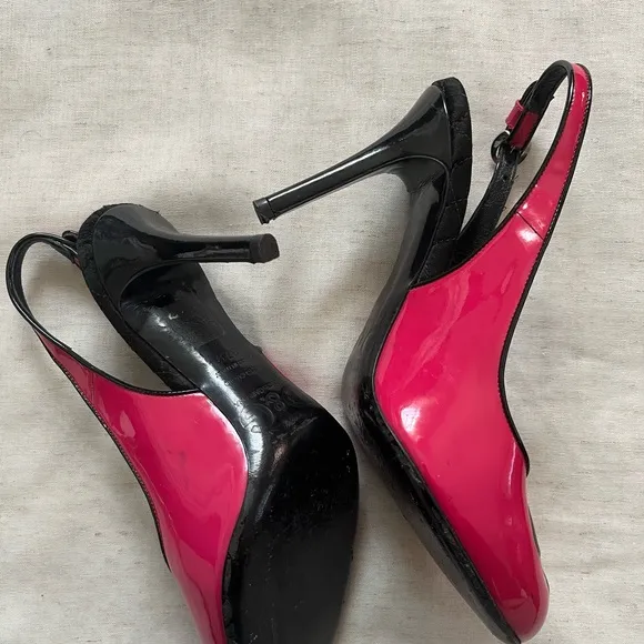 Dolce and Gabbana Y2K Pink Bow Slingback Heels