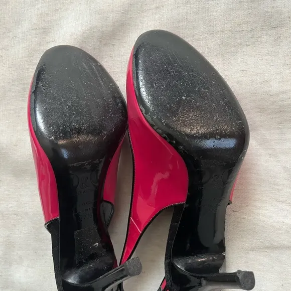 Dolce and Gabbana Y2K Pink Bow Slingback Heels