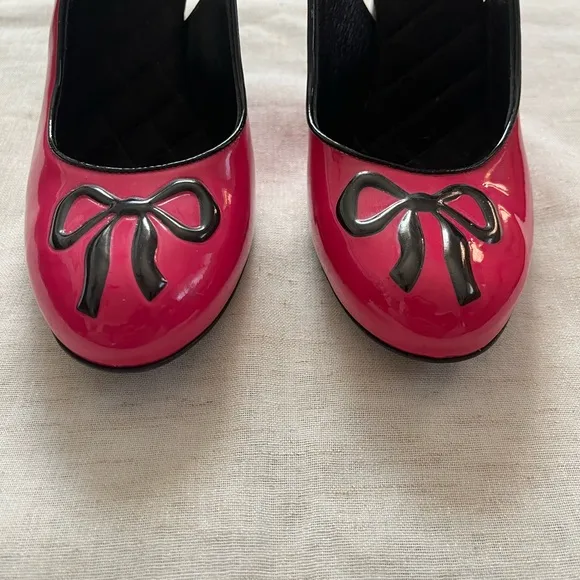 Dolce and Gabbana Y2K Pink Bow Slingback Heels