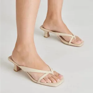 Dolce Vita Brevel Kitten Heel Flip Flop in Ivory Stella Women’s Size 12