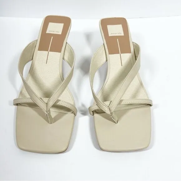 Dolce Vita Brevel Kitten Heel Flip Flop in Ivory Stella Women’s Size 12