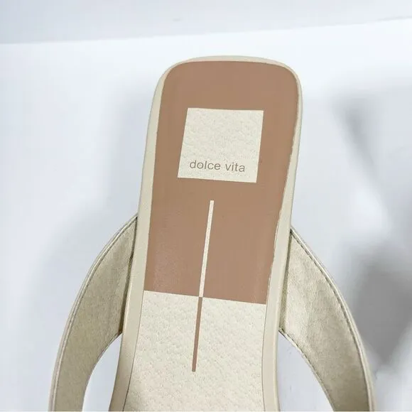 Dolce Vita Brevel Kitten Heel Flip Flop in Ivory Stella Women’s Size 12