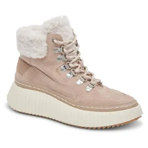 Dolce Vita Debbie Platform Sherpa Sneaker Ankle Boot Womens 8.5 Taupe Suede NEW