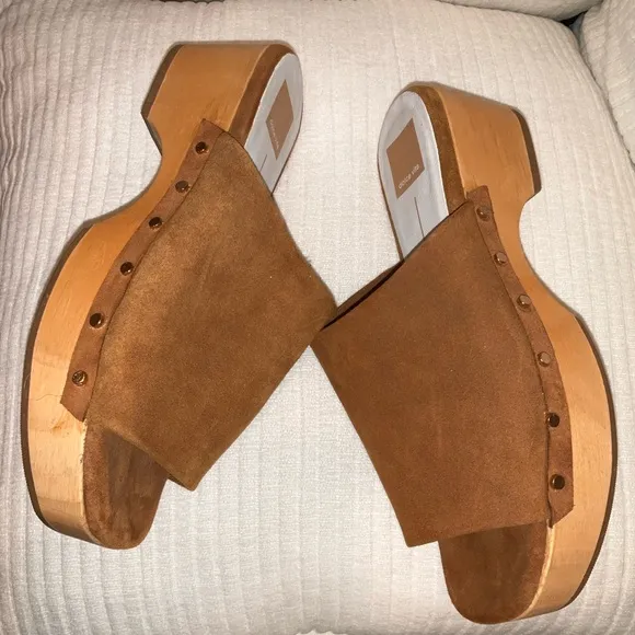DOLCE VITA Dorado Studded Mule Sandal in Saddle Suede