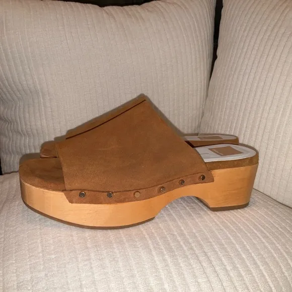 DOLCE VITA Dorado Studded Mule Sandal in Saddle Suede