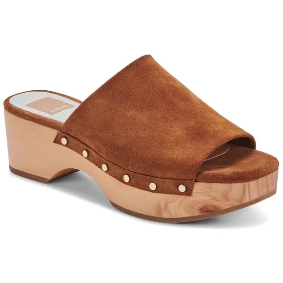 DOLCE VITA Dorado Studded Mule Sandal in Saddle Suede