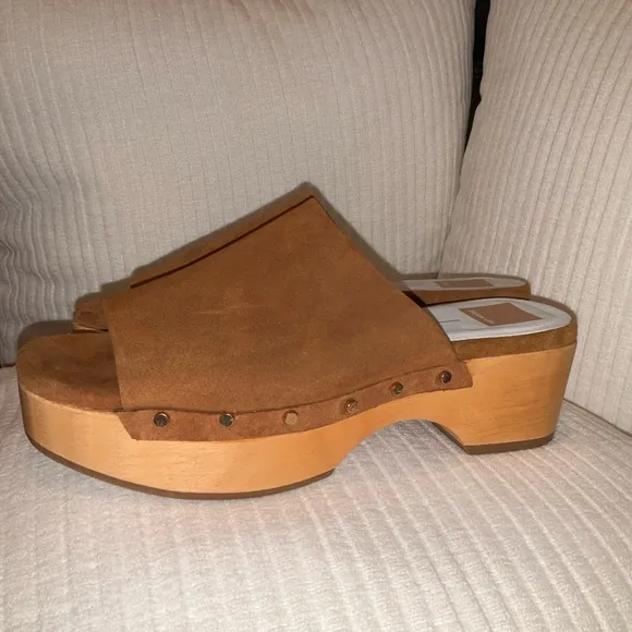 DOLCE VITA Dorado Studded Mule Sandal in Saddle Suede