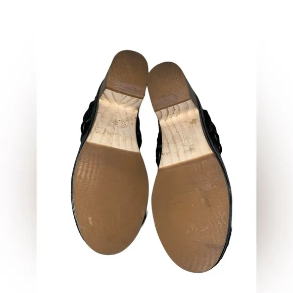 Dolce Vita Hila Leather Suede Block Mule Upper Braided Heel Clogs Women 9M NWOB