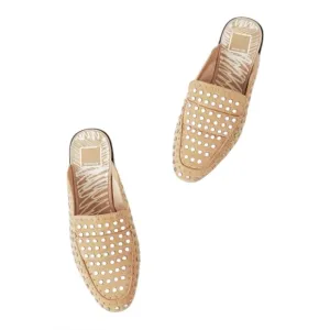 Dolce Vita Maura Studded Leather Slide Tan Blush SlipOn Flats Shoes Mules 7.5