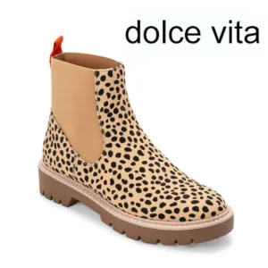 Dolce Vita Pepper 9.5 Leopard Cheetah NIB Animal Print Chelsea Bootie