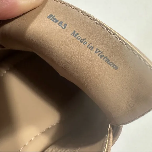 Dolce Vita Santel Mules Womens Sz 6,5 in Taupe Leather Square Toe Slip On  New
