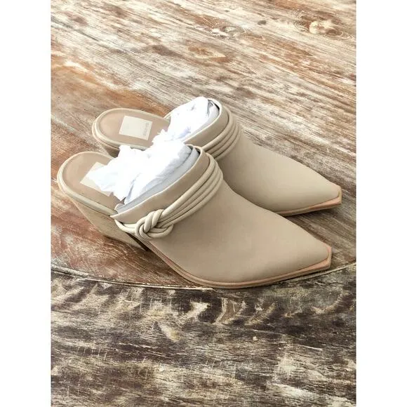 Dolce Vita Sita Mules Heel Faux Leather Off White NEW 8.5 US