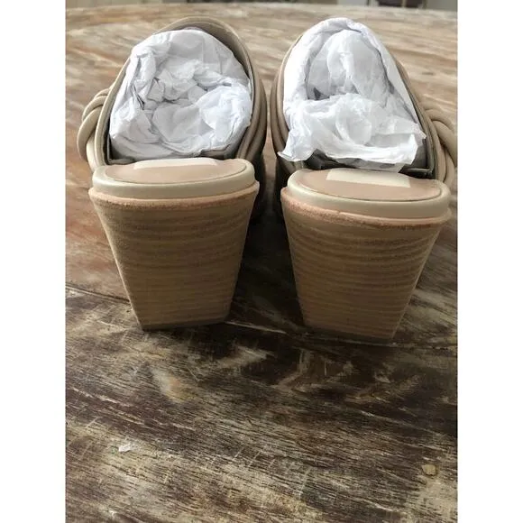 Dolce Vita Sita Mules Heel Faux Leather Off White NEW 8.5 US