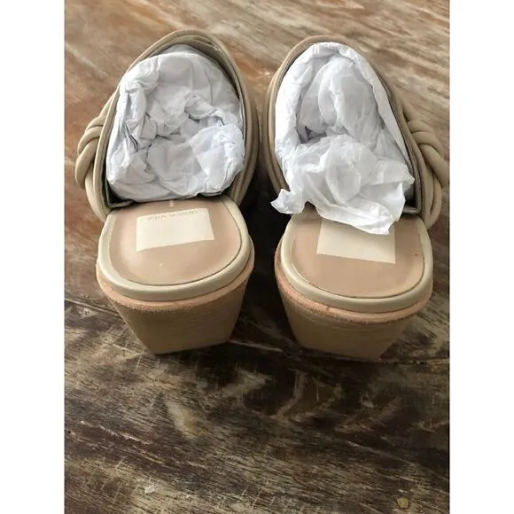 Dolce Vita Sita Mules Heel Faux Leather Off White NEW 8.5 US