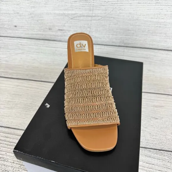 Dolce Vita Women's Cafe Hemma Summer Textured Woven Heeled Mules Size 9.5
