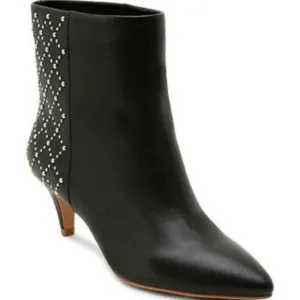 Dolce Vita Womens Dot Ankle Boots Black Kitten Heels Studded Leather 7.5 New