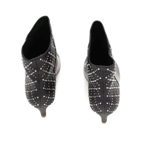 Dolce Vita Womens Dot Ankle Boots Black Kitten Heels Studded Leather 7.5 New