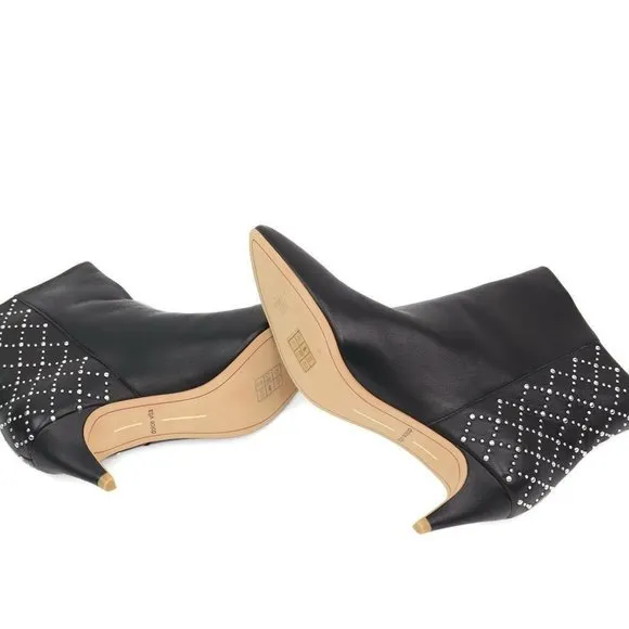Dolce Vita Womens Dot Ankle Boots Black Kitten Heels Studded Leather 7.5 New