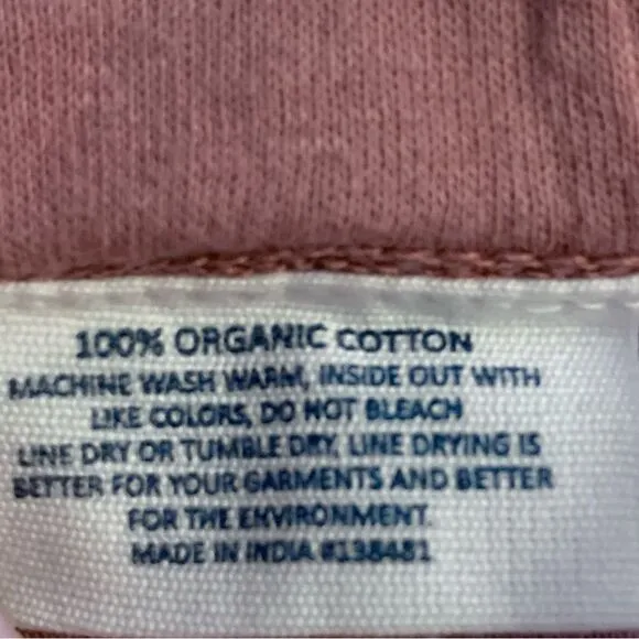 Domi 100% Organic Cotton Luxury Pajama Bottoms Lounge Pull On Cropped Pink S New