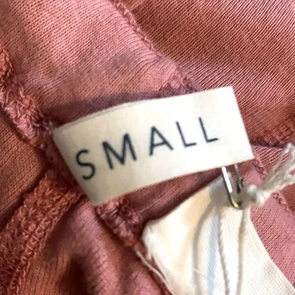 Domi 100% Organic Cotton Luxury Pajama Bottoms Lounge Pull On Cropped Pink S New