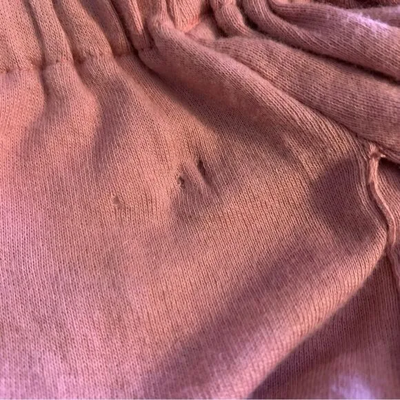 Domi 100% Organic Cotton Luxury Pajama Bottoms Lounge Pull On Cropped Pink S New
