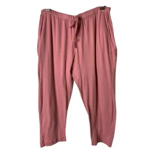 Domi 100% Organic Cotton Luxury Pajama Bottoms Lounge Pull On Cropped Pink S New