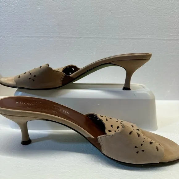 Donald J Pliner Couture EUC‎ Open Toe Kitten Heels Made in ltaly Size 9