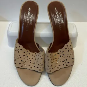 Donald J Pliner Couture EUC‎ Open Toe Kitten Heels Made in ltaly Size 9