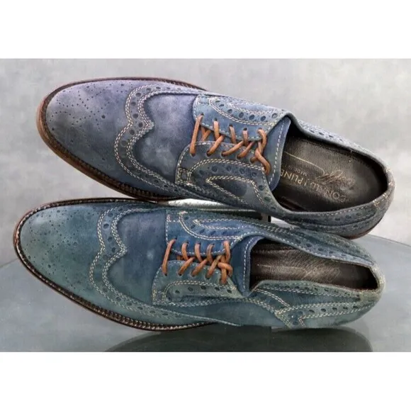 Donald J Pliner Emeri Men's Wingtip Oxfords Dress Shoes Size 9.5 Made In Italy