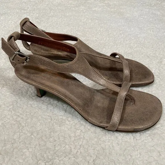 Donald J Pliner Rose Gold Viana Kitten Heel Sandals Strappy Leather 7.5