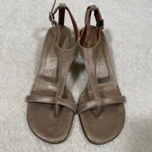 Donald J Pliner Rose Gold Viana Kitten Heel Sandals Strappy Leather 7.5