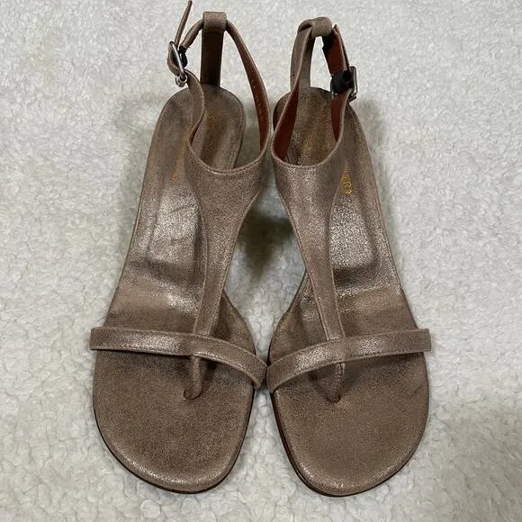 Donald J Pliner Rose Gold Viana Kitten Heel Sandals Strappy Leather 7.5