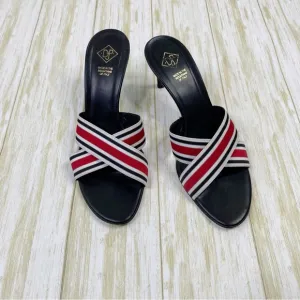 Donald J Pliner Trixx Red Stripe Criss Cross Strap Heels