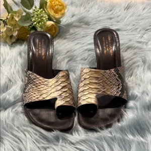 Donald J Pliner Valore Rose Pittone Toe Loop Kitten Heels sz 8