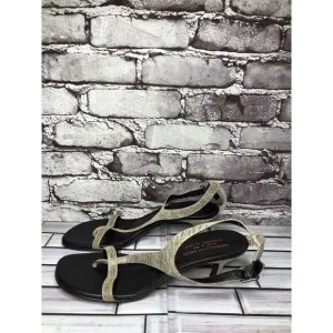Donald J. Pliner Viana Beige Gold Shimmer Slingback Pump Heels Women Sz 9M US/40