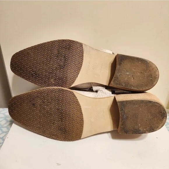Donald Pliner &quot;Mazzy&quot; Oyster Snakeskin Print Leather Western Mules Sz.8.5 $275