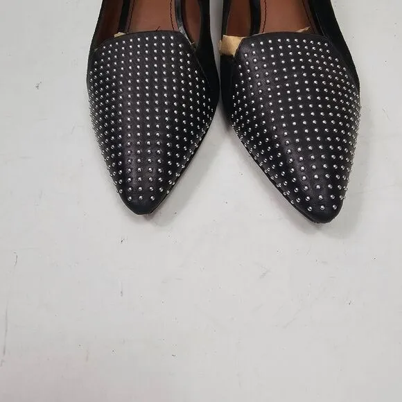 Donald J Pliner Kitten Heels Women Size 11 Black Studded Captoe Faux Alligator