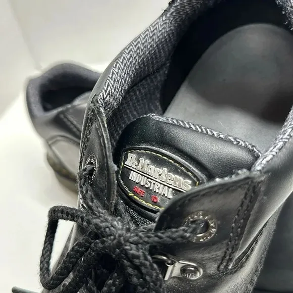 Dr. Doc Marten Steel Toe Hylow Boots Shoes Lace Up Leather Black Men's Size 12