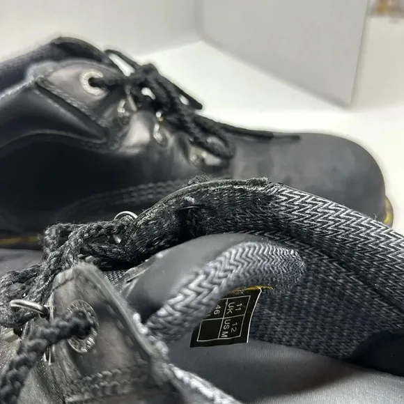 Dr. Doc Marten Steel Toe Hylow Boots Shoes Lace Up Leather Black Men's Size 12