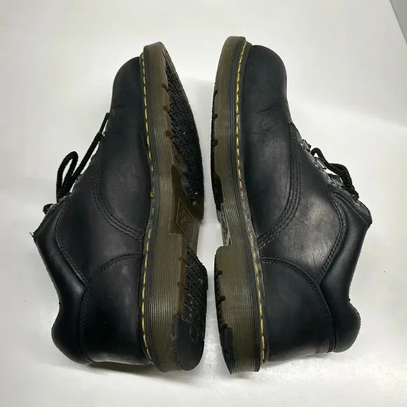 Dr. Doc Marten Steel Toe Hylow Boots Shoes Lace Up Leather Black Men's Size 12