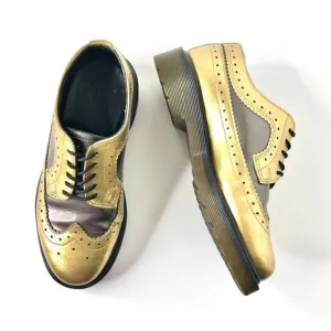 Dr Martens 3989 Gold Patent Leather Brogue Wingtip Oxfords Women’s 5 Shoes