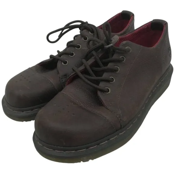 Dr Martens Celia Brown Leather Lace Up Oxfords Size US 8 UK 6 Cap Toe Doc Lug