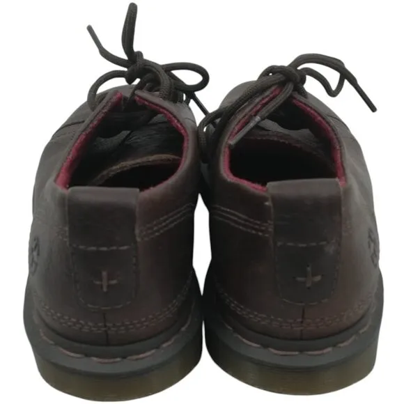Dr Martens Celia Brown Leather Lace Up Oxfords Size US 8 UK 6 Cap Toe Doc Lug