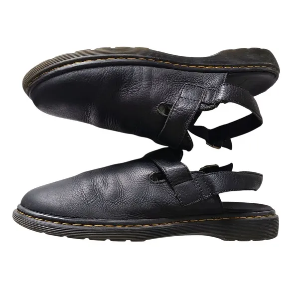 Dr Martens Jorge RVE  Black Mules Slingback Leather Sz US12/ UK11/ EU46 AW004