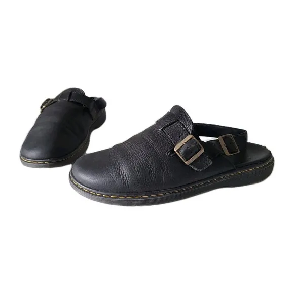 Dr Martens Jorge RVE  Black Mules Slingback Leather Sz US12/ UK11/ EU46 AW004