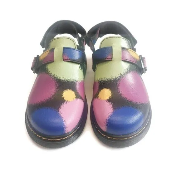 Dr Martens Jorgie Y Leather Slingback Clogs Mens 5 Womens Size 6 Multi Color