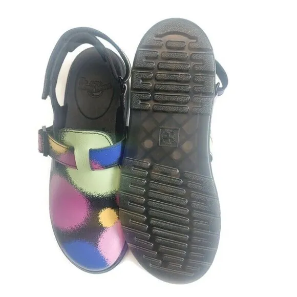 Dr Martens Jorgie Y Leather Slingback Clogs Mens 5 Womens Size 6 Multi Color