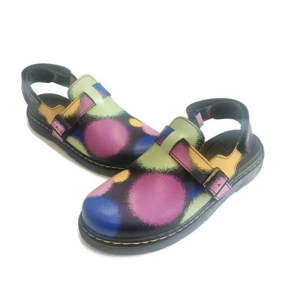 Dr Martens Jorgie Y Leather Slingback Clogs Mens 5 Womens Size 6 Multi Color
