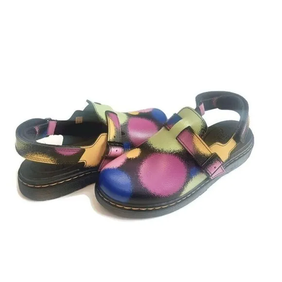 Dr Martens Jorgie Y Leather Slingback Clogs Mens 5 Womens Size 6 Multi Color