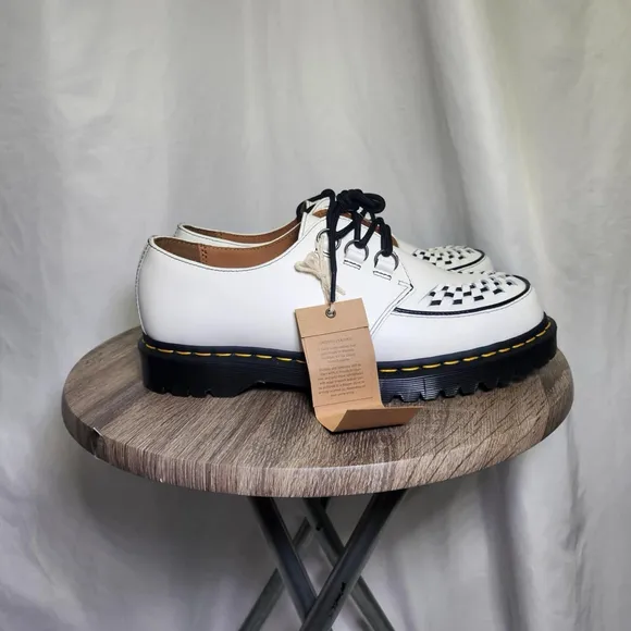 Dr. Martens Ramsey Smooth Leather Creepers White Oxfords Shoes 11L 10M